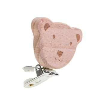 Schnullerclip Holz/Metall Teddy